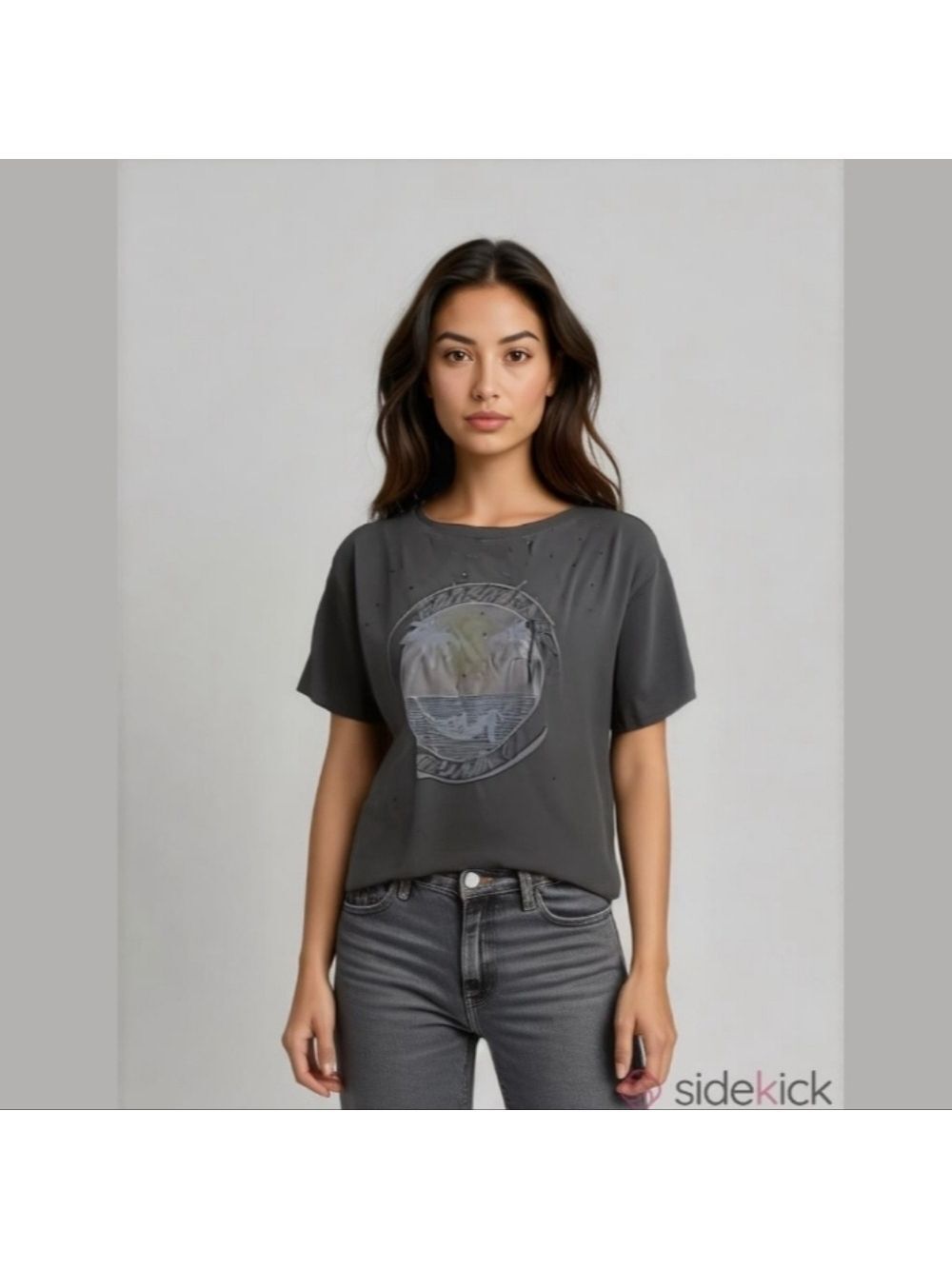 NWOT Mate The Label Barbados Distressed Graphic Crew neck tee
